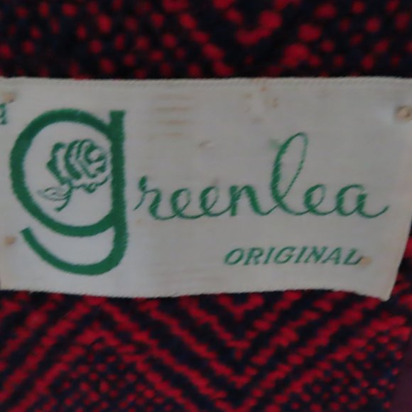 Vintage Greenlea Original Wool Chevron Blue and Red Jacket with Lapels - Picture 2 of 6